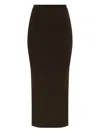 Max Mara Ribbed Wool-cashmere Maxi Pencil Skirt In Brown