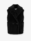 Max Mara Bormida Alpaca And Wool Sleeveless Coat In Black