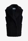 Max Mara Bormida Double-breasted Teddy Vest In Black