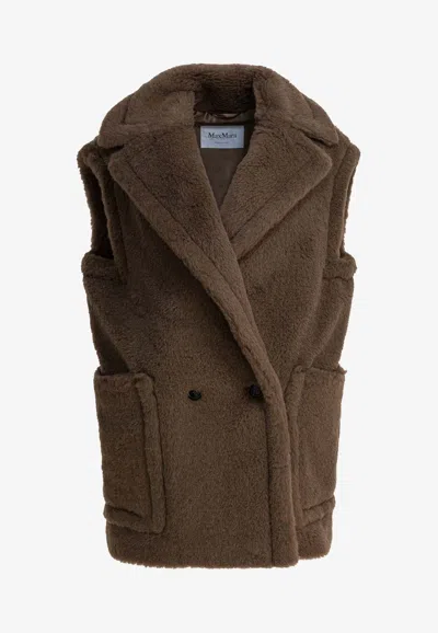 MAX MARA BORMIDA DOUBLE-BREASTED TEDDY VEST
