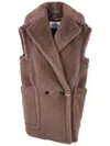 Max Mara "bormida1234" Short Double Breasted Coat In Brown