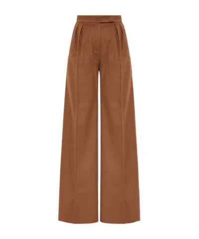 Max Mara Pleated-front Trousers In Brown