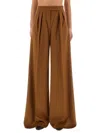 Max Mara Wide Leg High Waist Trousers In Brown