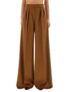 Max Mara Wide Leg High Waist Trousers In Brown