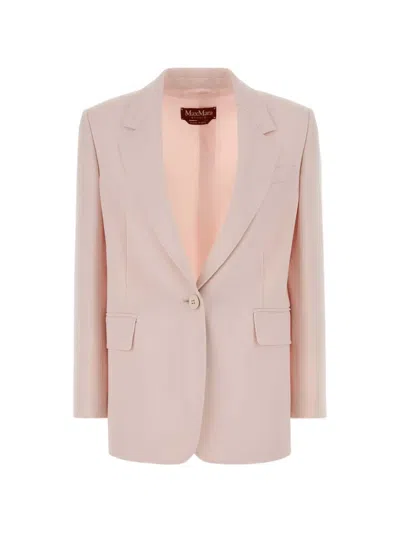 Max Mara Crepe Bosco Blazer Tailored Jacket In Pink