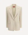 Max Mara Studio Cady Blazer With Vertical Side Stitching And Lapel Collar In Neutral
