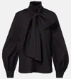 Max Mara Bosforo Bow-detail Cotton-blend Blouse