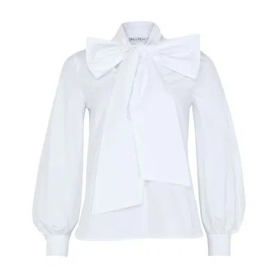 Max Mara Bosforo Long Sleeved Blouse In White