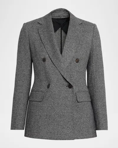 Max Mara Bosh Double-breasted Jersey Blazer In Gray