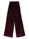 Max Mara Pleated Cotton-corduroy Wide-leg Pants In Red
