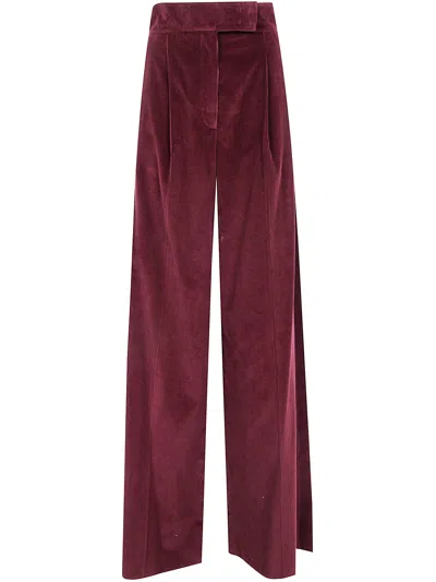 Max Mara "bosso1234" Velvet Trousers In Red