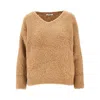 Max Mara Bouclé Camelhair And Silk Sweater In Nude