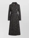 Max Mara Boucle Fabric Belted Double-breasted Coat In Black