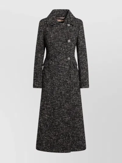MAX MARA BOUCLE FABRIC BELTED DOUBLE-BREASTED COAT