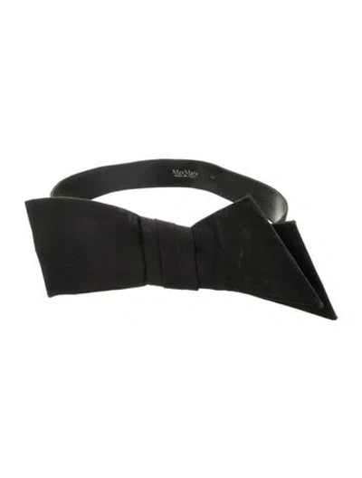 Pre-owned Max Mara Bow Accents Waist Belt In Black