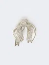 Max Mara Bow Brooch With Rhinestones In White