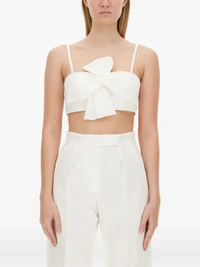 Max Mara Slim Fit Bridal Top In White