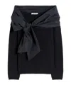 Max Mara Bow-decorated Wool Sweater In Black