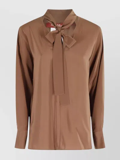MAX MARA BOW DETAIL LONG SLEEVE TOP