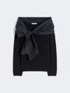 Max Mara Bow-decorated Wool Sweater In Blue