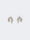 Max Mara Bow Earrings With Rhinestones In Silver