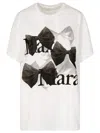 Max Mara Graphic Print Crew Neck Short Sleeve T-shirt In White