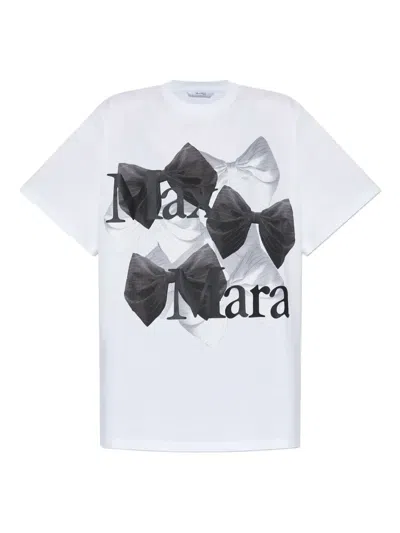 Max Mara Bow-print T-shirt In White