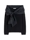 Max Mara Bow-decorated Wool Sweater In Black