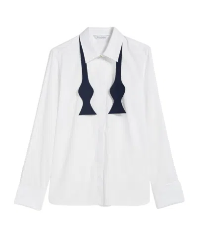 Max Mara Bow Tie Detail Shirt In White
