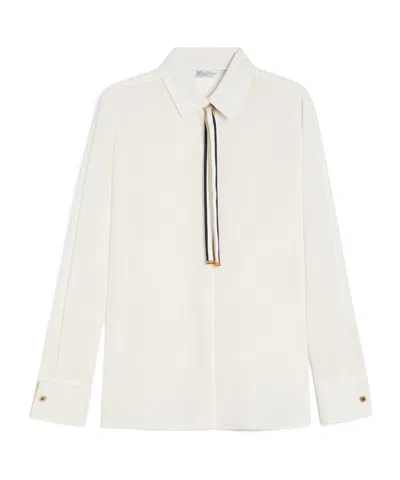Max Mara Bow Tie Shirt In White