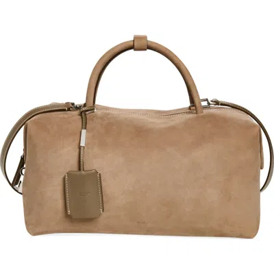 Max Mara Bowler Suede Satchel In Brown