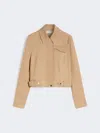 Max Mara Boxy Cotton Jacket In Brown