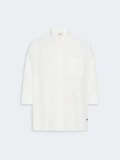 Max Mara Boxy Cotton Poplin Shirt In Multi