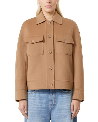 Max Mara Boxy Cropped Jacket In Brown