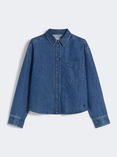 Max Mara Boxy Denim Shirt In Blue
