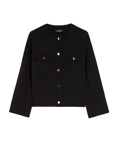 Max Mara Boxy-fit Scuba Jersey Jacket In Black