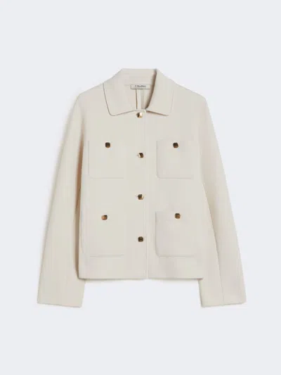 Max Mara Boxy-fit Scuba Jersey Jacket In Neutral