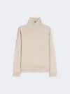 Max Mara Boxy-fit Wool And Cashmere Polo-neck Sweater In Neutral