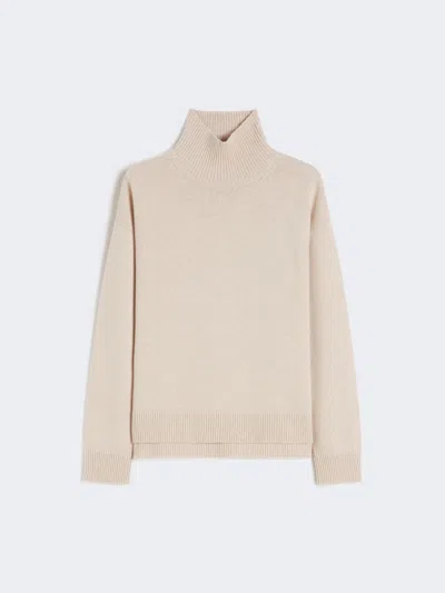 Max Mara Boxy-fit Wool And Cashmere Polo-neck Sweater In Neutral