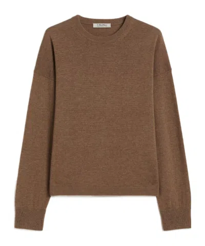 Max Mara Boxy-fit Wool And Cashmere Sweater In Brown