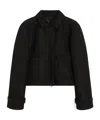 Max Mara Boxy Jacket In Technical Mesh In Black