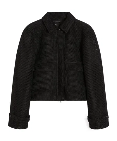 Max Mara Boxy Jacket In Technical Mesh In Black
