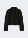 Max Mara Boxy Jacket In Technical Mesh In Black