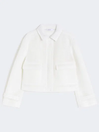 Max Mara Boxy Jacket In Technical Mesh In White