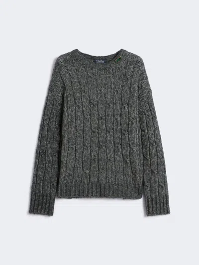 Max Mara Boxy Jumper In Alpaca And Cotton In Gray