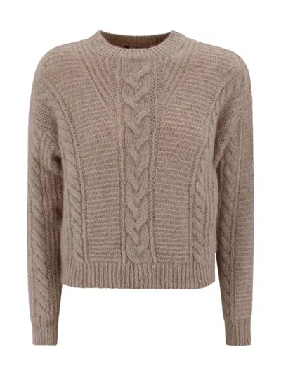 Max Mara Boxy Jumper In Alpaca Blend In Neutral