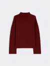 Max Mara Boxy Jumper In Stretch Cashmere Yarn In Burgundy