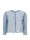 Max Mara Boxy Sheer Jacket In Blue