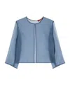 Max Mara Boxy Sheer Jacket In Blue