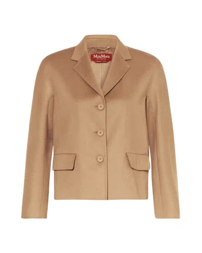MAX MARA BOXY SINGLE-BREASTED WOOL DRAP JACKET